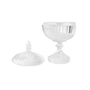 BOMBONIERE DE CRISTAL COM TAMPA E PÉ DE CRISTAL ELISABETH 10X21CM - 7488