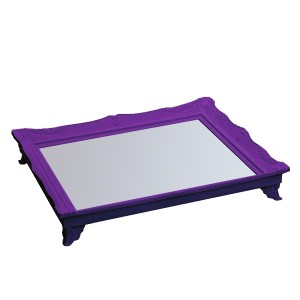 BANDEJA DE PLASTICO COM ESPELHO 25X30 ROXO - HJ78727