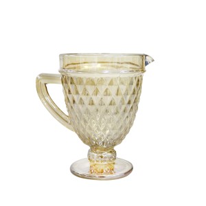 JARRA DE VIDRO 1 LITRO AMBAR EM ALTO RELEVO - BF3872