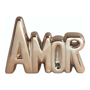ENFEITE DE PORCELANA COM A FRASE AMOR  8X11CM - CZ19505-GR