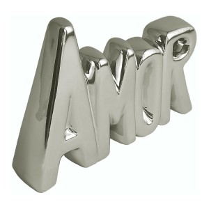 ENFEITE DE PORCELANA COM A FRASE AMOR  8X11CM - CZ19505-PTA