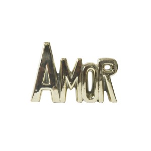 ENFEITE DE PORCELANA COM A FRASE AMOR  11,5X15 - CZ19506-DOU