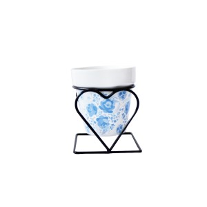 VASO DECORATIVO EM CERAMICA COM SUPORTE 8X10CM - GDR0364-B