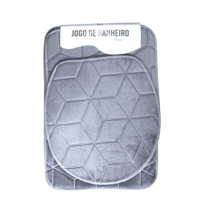 JOGO DE TAPETE PARA BANHEIRO ANTIDERRAPANTE DE POLIÉSTER COM 03 PCS - 96751-CZ