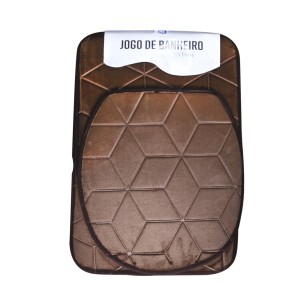 JOGO DE TAPETE PARA BANHEIRO ANTIDERRAPANTE DE POLIÉSTER COM 03 PCS - 96751-MR