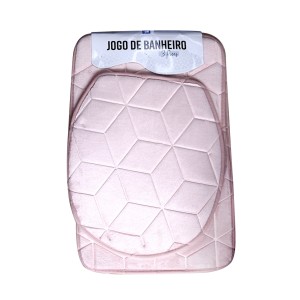JOGO DE TAPETE PARA BANHEIRO ANTIDERRAPANTE DE POLIÉSTER COM 03 PCS - 96751-RS