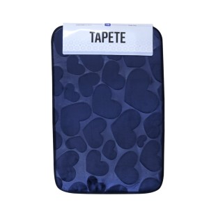 TAPETE SOFT ANTIDERRAPANTE DE POLIÉSTER LINHA CORAÇÃO 39X59CM - 96702-AZMA