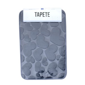TAPETE SOFT ANTIDERRAPANTE DE POLIÉSTER LINHA CORAÇÃO 39X59CM - 96702-CZ