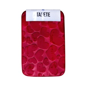 TAPETE SOFT ANTIDERRAPANTE DE POLIÉSTER LINHA CORAÇÃO 39X59CM - 96702-VM