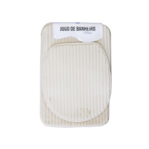JOGO DE TAPETE PARA BANHEIRO ANTIDERRAPANTE DE POLIÉSTER COM 03 PCS - 97538-BG