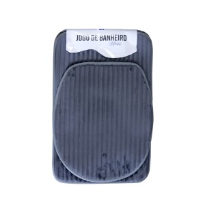 JOGO DE TAPETE PARA BANHEIRO ANTIDERRAPANTE DE POLIÉSTER COM 03 PCS - 97538-CZ
