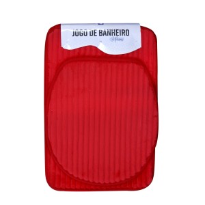 JOGO DE TAPETE PARA BANHEIRO ANTIDERRAPANTE DE POLIÉSTER COM 03 PCS - 97538-VM