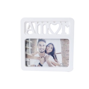 PORTA RETRATO DE PLÁSTICO 10X15CM HORIZONTAL COM FRASE AMOR - 73491-BR