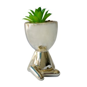 VASO DECORATIVO COM SUCULENTA ARTIFICIAL 8X8X11.5CM - MG5119-DOU