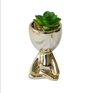 VASO DECORATIVO COM SUCULENTA ARTIFICIAL 6.5X7X11CM - MG5118-DOU