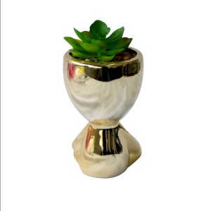 VASO DECORATIVO COM SUCULENTA ARTIFICIAL 6.5X7X11CM - MG5118-DOU