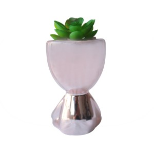 VASO DECORATIVO COM SUCULENTA ARTIFICIAL 6.5X7X11CM - MG5118-GR