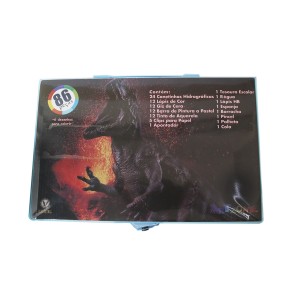 ESTOJO ESCOLAR 86 PECAS  MENINO DINOSSAURO MT86DINO-D