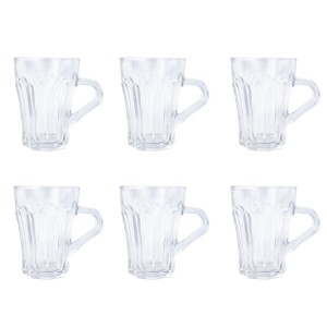 JOGO COM 6 CANECAS DE VIDRO LINHA LIVERPOOL 155ML CADA - VDA09087