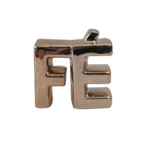 ENFEITE DECORATIVO DE CERÂMICA COM A FRASE FÉ 9X7X3CM - HD80712-GR