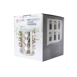 PORTA TEMPERO DE METAL REDONDO COM 12 PEÇAS - ZK12C