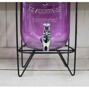 SUQUEIRA DE VIDRO COM SUPORTE ARAMADO 5 LITROS - VDS50015-LL