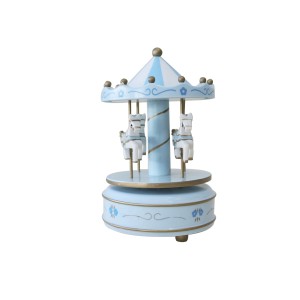 CARROSSEL MUSICAL DE PLÁSTICO AZUL COM BRANCO 17X10CM - FR620-B