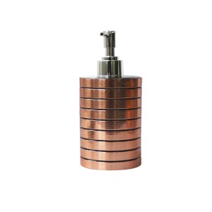 PORTA SABONETE LÍQUIDO DE PLÁSTICO CROMADO GOLD ROSE 300 ML  - CT0193