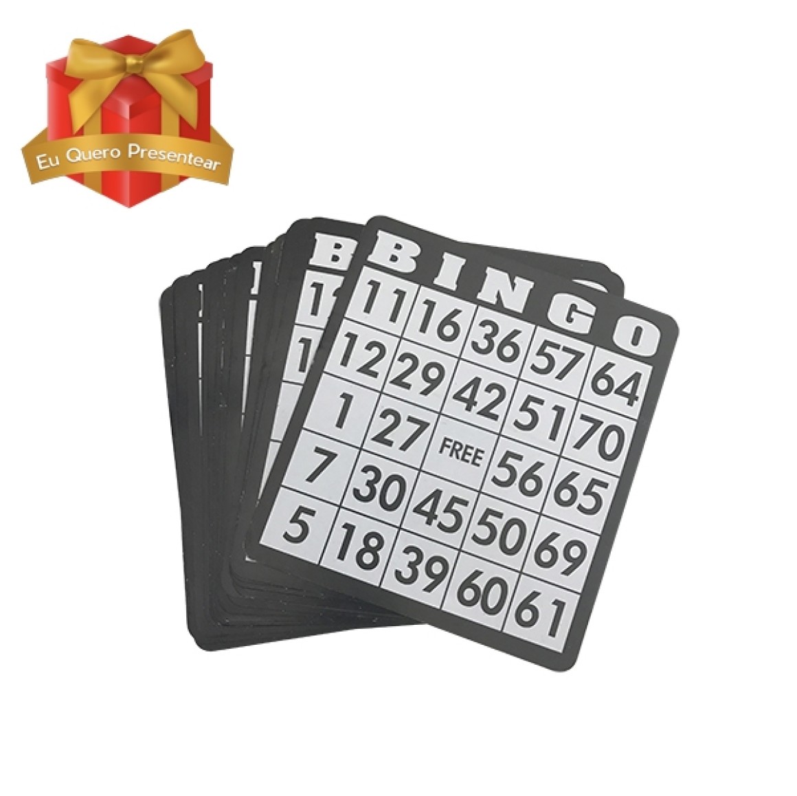 JOGO BINGO 90 PEDRAS DE MADEIRA NUMERADAS CARTELA MARCADORES SACO PARA  SORTEIO - IM42068