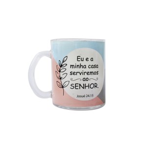CANECA DE VIDRO TRANSPARENTE 380 ML COM FRASES DIVERSAS - 3104-B
