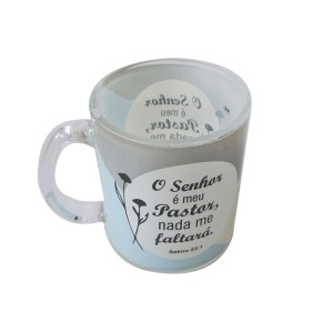 CANECA DE VIDRO TRANSPARENTE 380 ML COM FRASES DIVERSAS - 3104-E