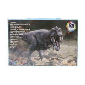 MALETA ESCOLAR DESENHO 98PÇS INMETRO ESTAMPA MENINO DINOSSAURO- MT98DINO-B