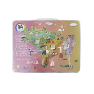 KIT PINTURA FEMININO DE PLÁSTICO COM 44 PEÇAS - MT44N-BRASIL