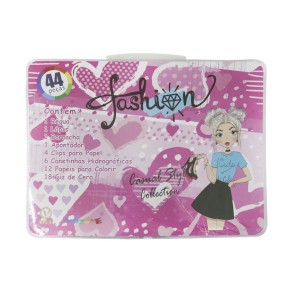KIT PINTURA FEMININO DE PLÁSTICO COM 44 PEÇAS - MT44N-FASHION