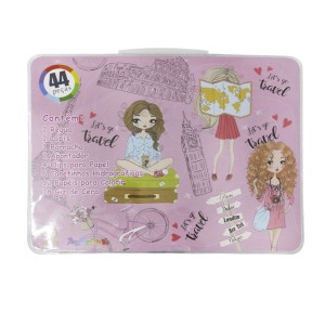 KIT PINTURA FEMININO DE PLÁSTICO COM 44 PEÇAS - MT44N-TRAVEL