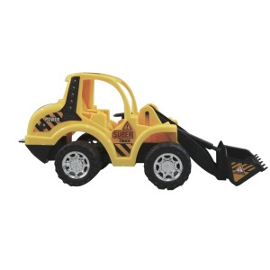 TRATOR RETROESCAVADEIRA DE FRICCAO DE PLÁSTICO AMARELO 10CM X 23CM - LP0014-C