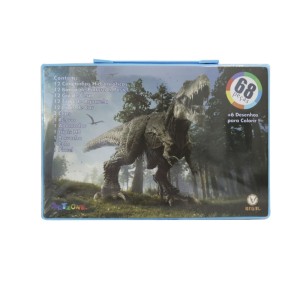 ESTOJO ESCOLAR 68PECAS MENINO ESTAMPA DINOSSAURO - MT68DINO-C