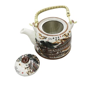 BULE CHALEIRA COM INFUSOR CERÂMICA  FLORAL COM ALÇA 600ML - BUL30B-C