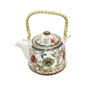 BULE CHALEIRA COM INFUSOR CERÂMICA  FLORAL COM ALÇA 600ML - BUL30B-D