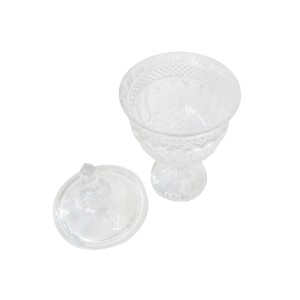 BOMBONIERE PITAYA COM TAMPA EM VIDRO E PÉ EM VIDRO 26CM - VDA07049