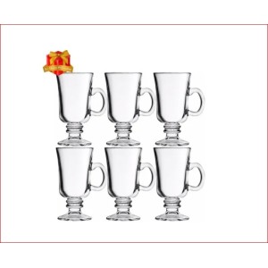 CANECA DE VIDRO COM ALÇA PARA CAPUCCINO, SOBREMESAS E CHOCOLATE QUENTE - CHI2165