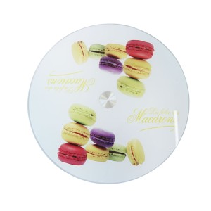 PRATO GIRATORIO 360 GRAUS EM VIDRO E METAL ESTAMPA DOCES 32 CM- CA12198-AZ