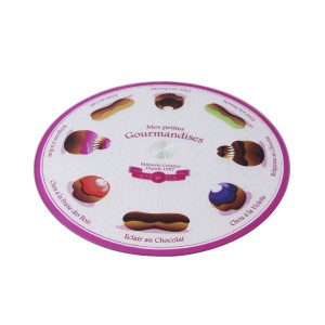 PRATO GIRATORIO 360 GRAUS EM VIDRO E METAL ESTAMPA DOCES 32 CM- CA12198-LILÁS