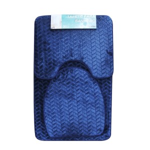 JOGO DE TAPETE PARA BANHEIRO DE POLIÉSTER ANTIDERRAPANTE 50X80CM 03 PCS - CT3029-AZMA