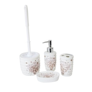 KIT DE BANHEIRO EM PORCELANA COM 5 PEÇAS - WC286-D