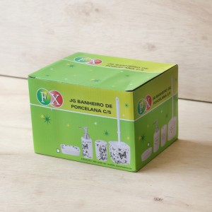 KIT DE BANHEIRO EM PORCELANA COM 5 PEÇAS - WC286-D