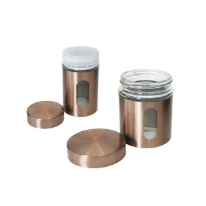 PORTA CONDIMENTO COBRE DE METAL COM 9 PEÇAS E SUPORTE - TRC8309