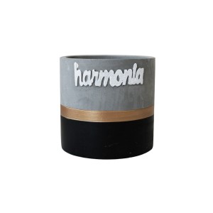 VASO DE CIMENTO COM FRASE HARMONIA10X9CM - GDR0553-B