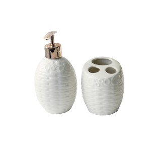 KIT DE BANHEIRO DE PORCELANA COM 02 PEÇAS COM 400 ML - BRHW10407