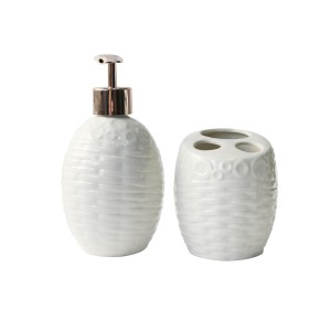 KIT DE BANHEIRO DE PORCELANA COM 02 PEÇAS COM 400 ML - BRHW10407